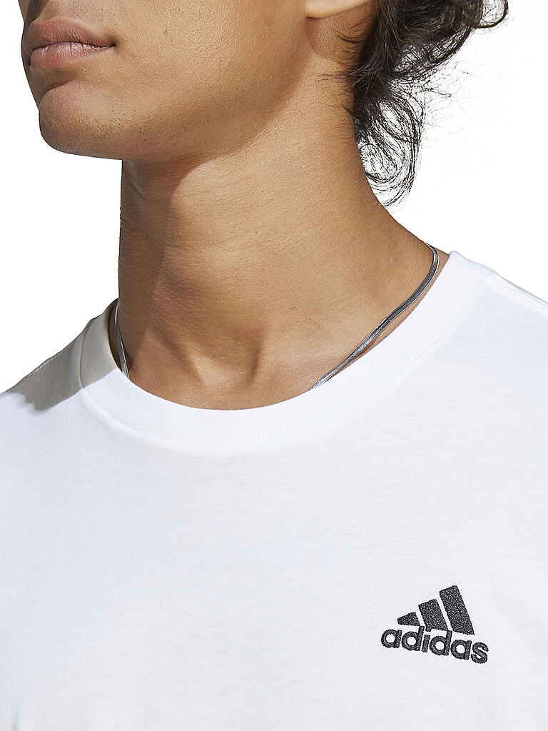 ADIDAS | Herren T-Shirt Essentials Single Jersey Embroidered Small Logo  | weiss