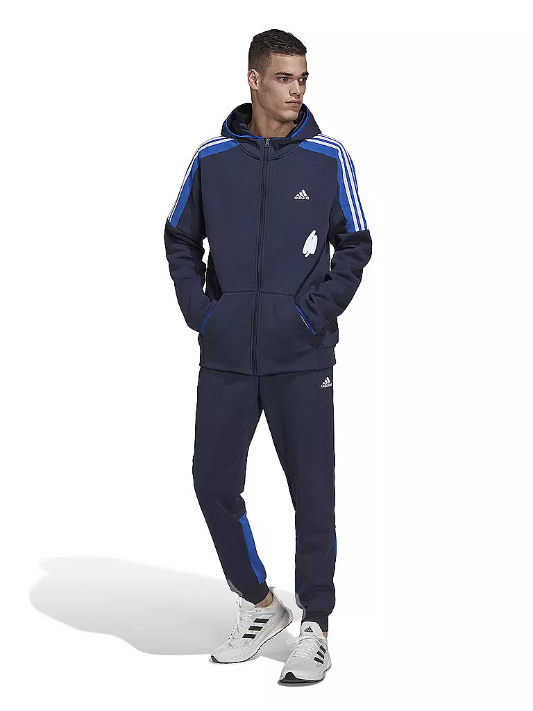 Ontaarden Tot ziens Verhoogd ADIDAS Herren Trainingsanzug Fleece Colorblock dunkelblau