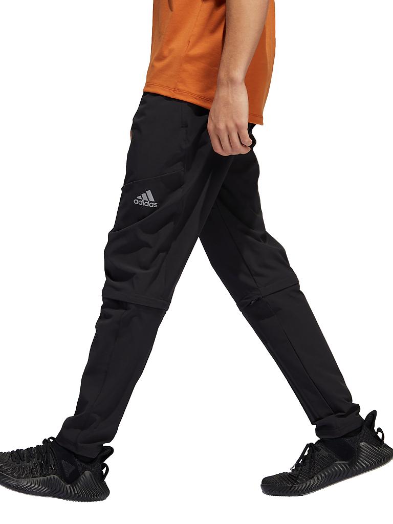 ADIDAS Herren Zip-Off Trainingshose 3-Streifen schwarz | S
