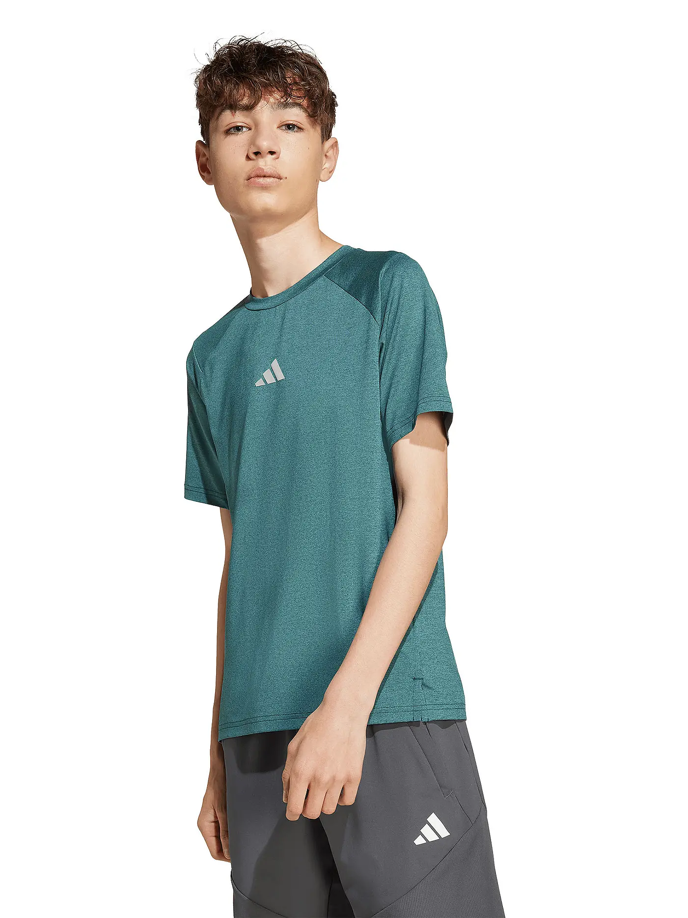 ADIDAS | Kinder Fitnessshirt | dunkelgrün