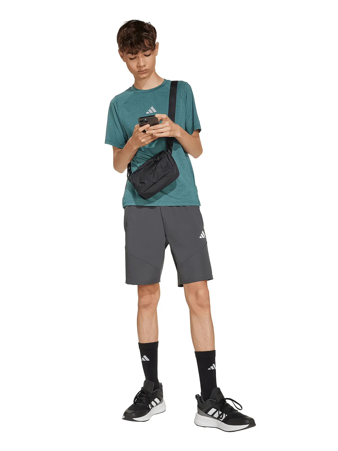 ADIDAS | Kinder Fitnessshirt | dunkelgrün