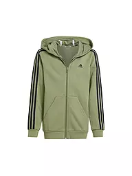 ADIDAS | Kinder Kapuzenjacke Essentials 3-Streifen Fleece  | olive