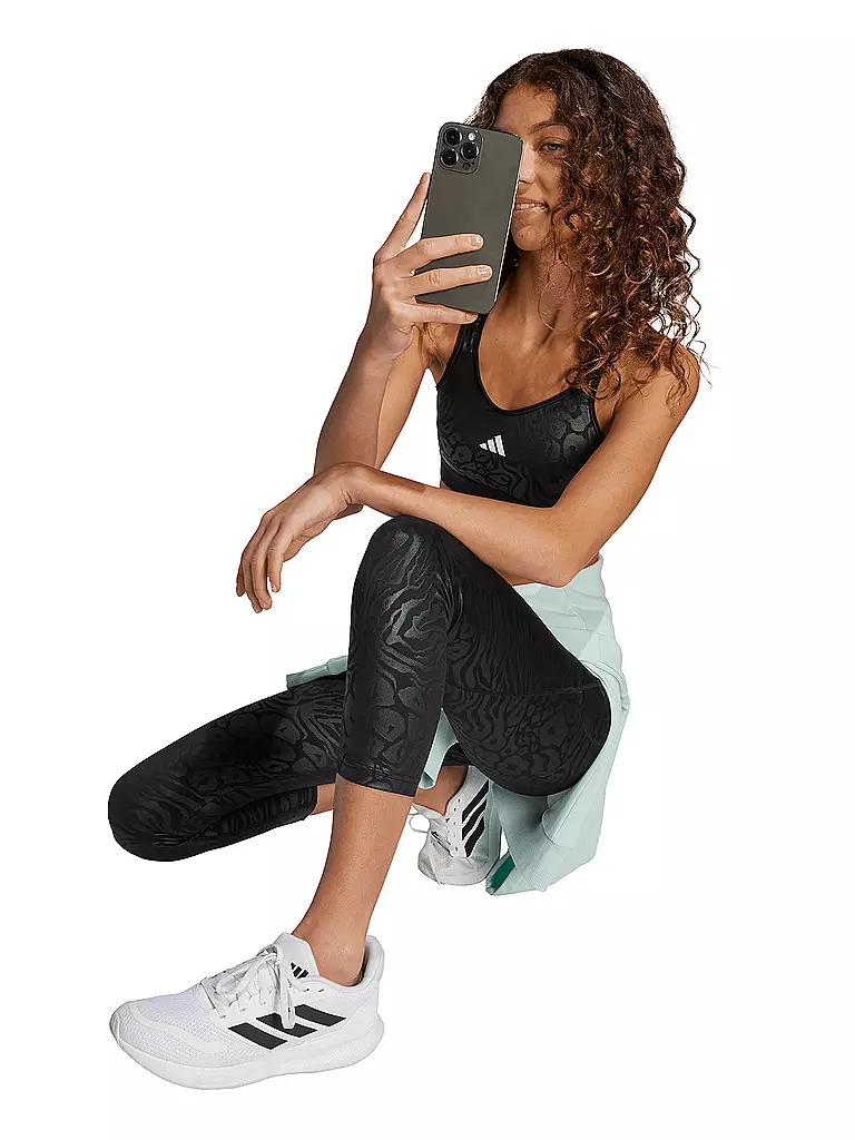 ADIDAS | Mädchen Sport-BH Animal Print Marshmallow Print | schwarz