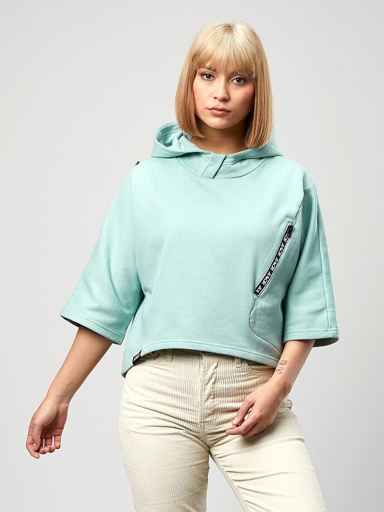 AEVOR | Damen Sweater Crop Hood | blau