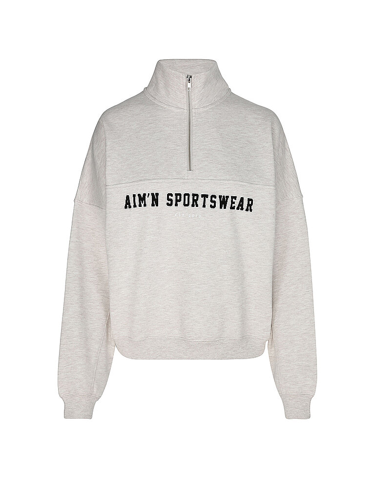 AIM'N Damen Sweater Varsity mit Zip beige | M — Bild 2