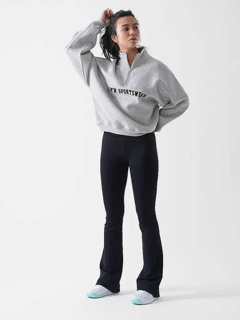 AIM'N | Damen Sweater Varsity mit Zip | grau