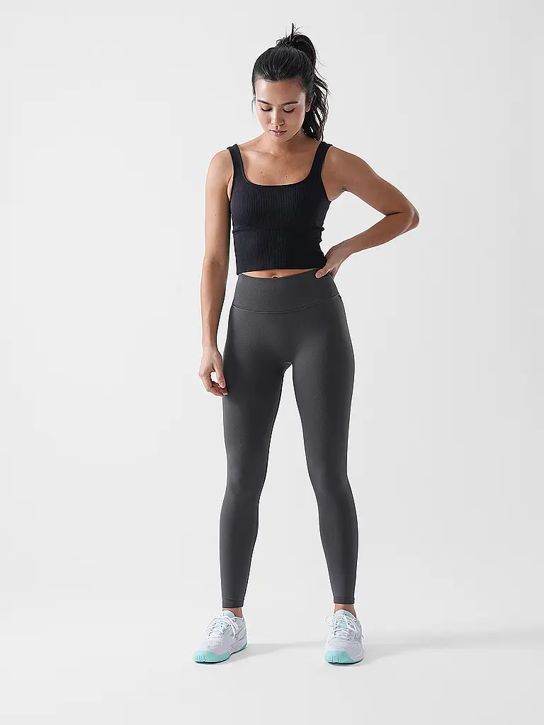 AIM'N | Damen Top Ribbed Seamless | schwarz