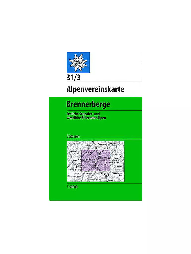 ALPENVEREIN | AV 31/3 Alpenvereinskarte WEG Stubaier Alpen, Brennerberge 1:50.000 | keine Farbe