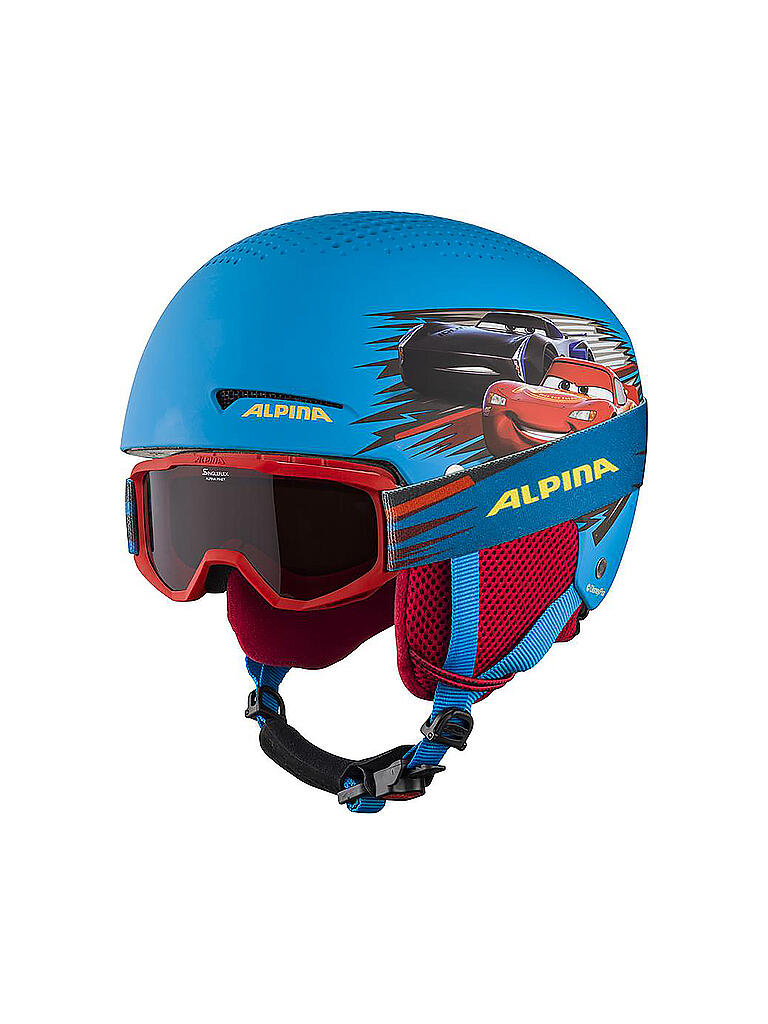 ALPINA Skihelm Skibrille Zupo Disney Set Cars blau