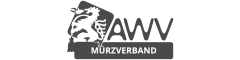 Logo mit einem stilisierten Löwen links neben den Buchstaben „AWW“. Unter den Buchstaben befindet sich ein rechteckiges Banner mit dem Wort „MURZVERBAND“. Das Design ist monochromatisch gestaltet.