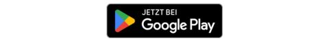 Eine rechteckige schwarze Schaltfläche mit dem Google Play-Logo, einem mehrfarbigen Play-Button. Neben dem Logo steht in weißem Text „JETZT BEI Google Play“.
