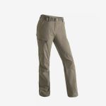 Hellbraune Wanderhose für draußen mit einer Reißverschlusstasche am Oberschenkel, Gürtelschlaufen und einer lockeren Passform, präsentiert vor einem schlichten weißen Hintergrund.