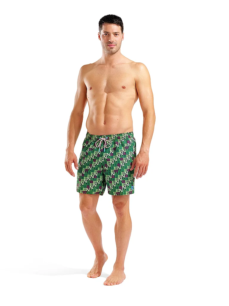 ARENA Herren Badeshorts Beach Boxer Allover grün | XL — Bild 3