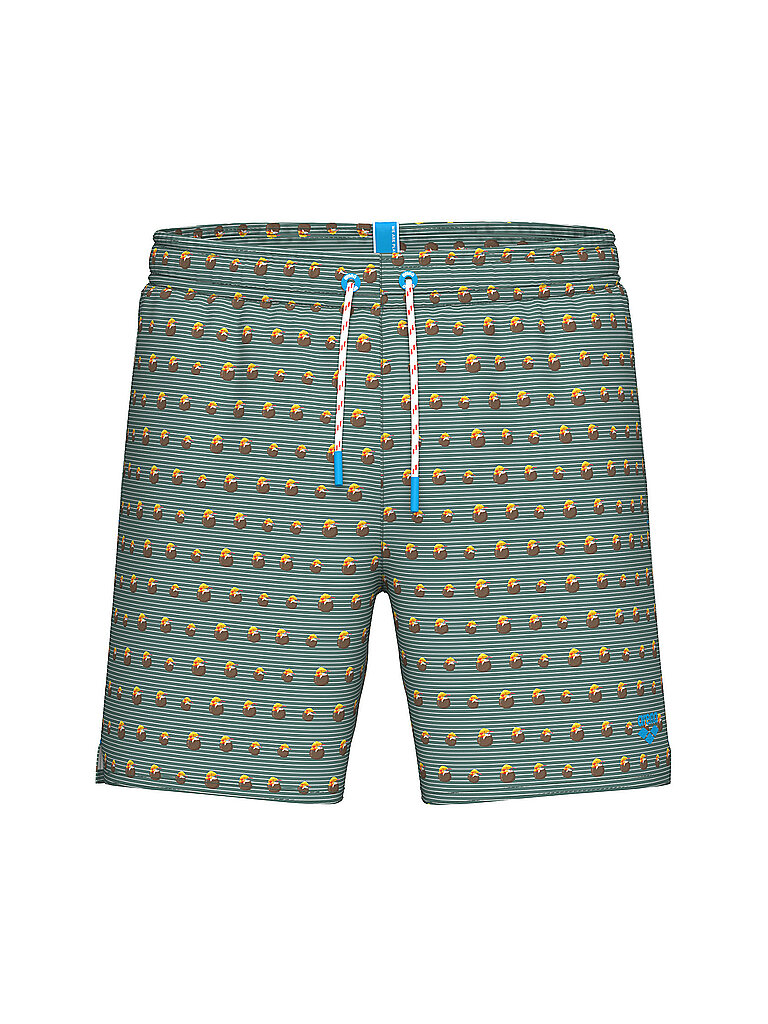 ARENA Herren Badeshorts Beach Boxer Allover dunkelgrün | L — Bild 2