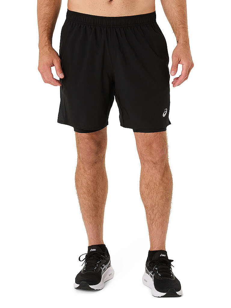 ASICS Herren Laufshorts Core 2in1 7in schwarz | S
