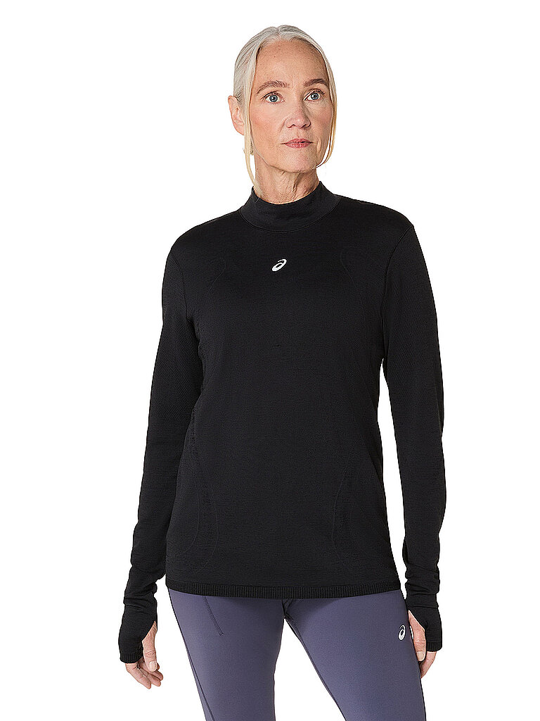 ASICS Damen Laufshirt Road Winter Seamless schwarz | XS