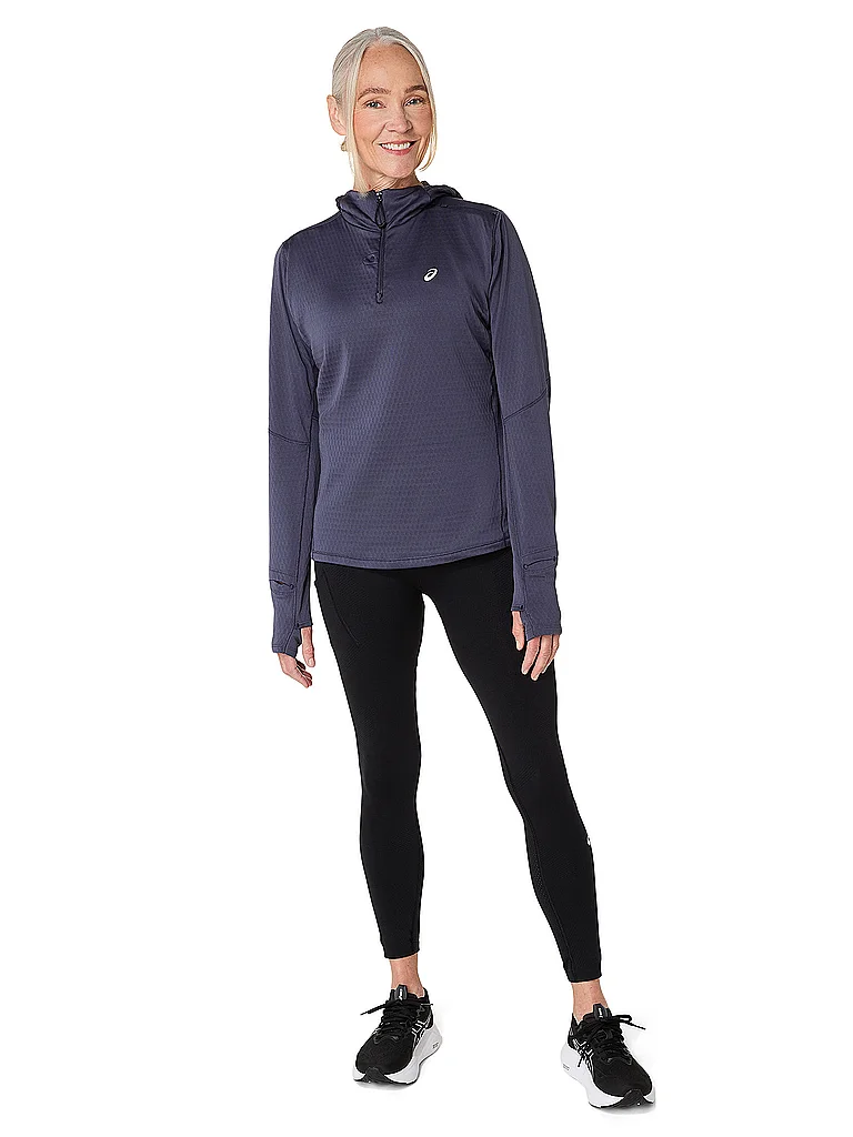 ASICS Damen Laufshirt Road Winter Hoodie dunkelblau | M — Bild 3