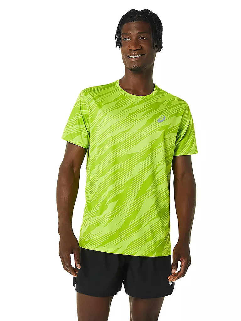 ASICS Herren Laufshirt Core All Over Print grün