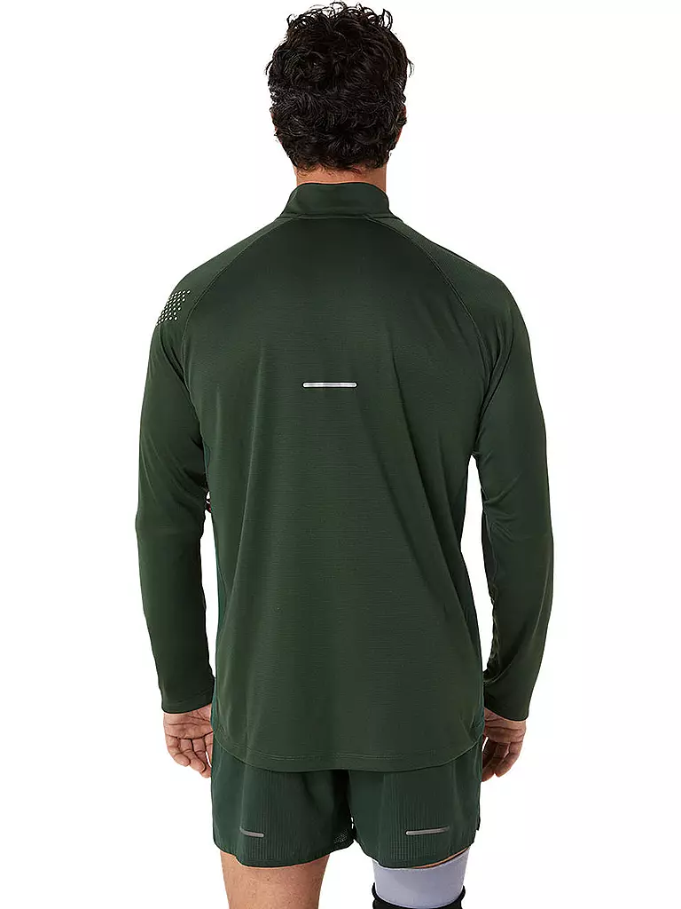 ASICS Herren Laufshirt Icon LS 1/2 Zip olive