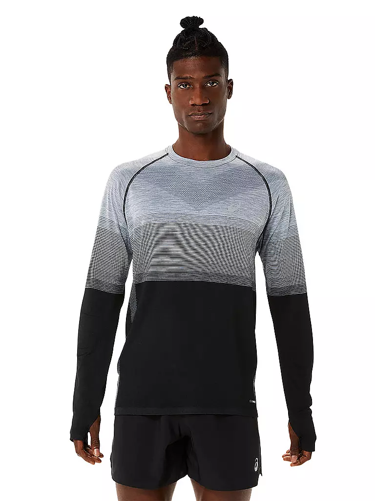 LS ASICS Laufshirt schwarz Top Herren Seamless