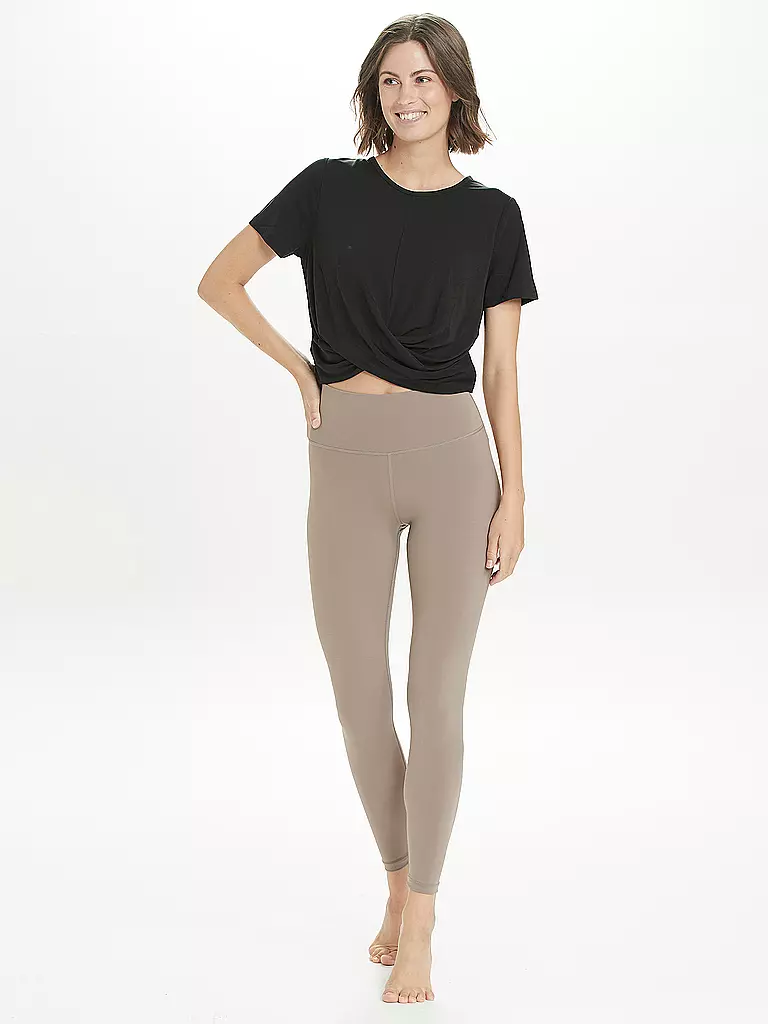 ATHLECIA | Damen Fitnessshirt Diamy Cropped Tee | schwarz