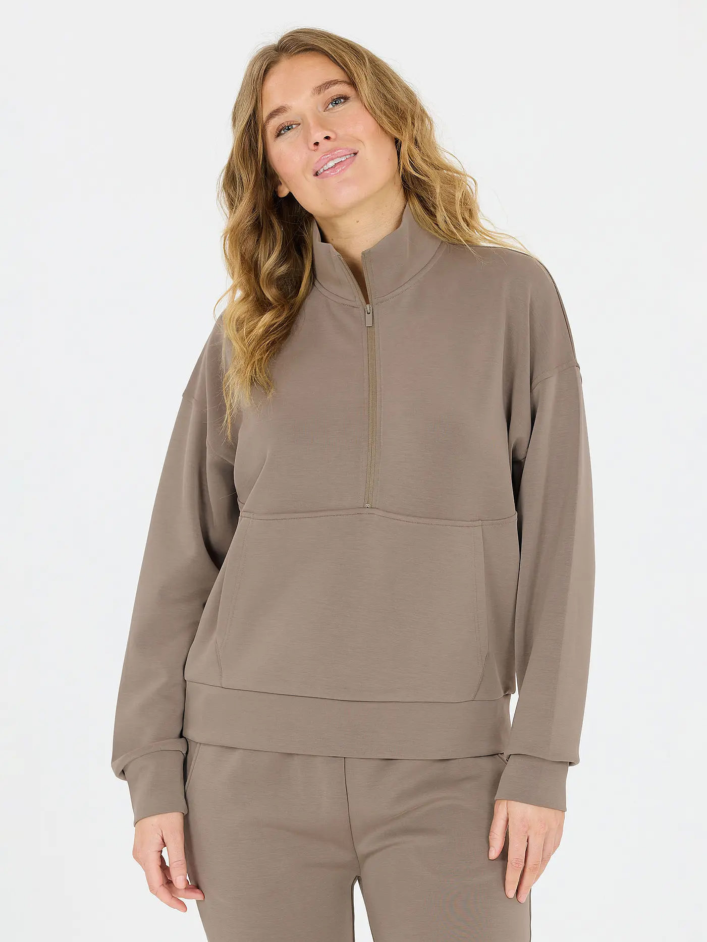ATHLECIA | Damen Sweater Jillnana Half Zip | olive