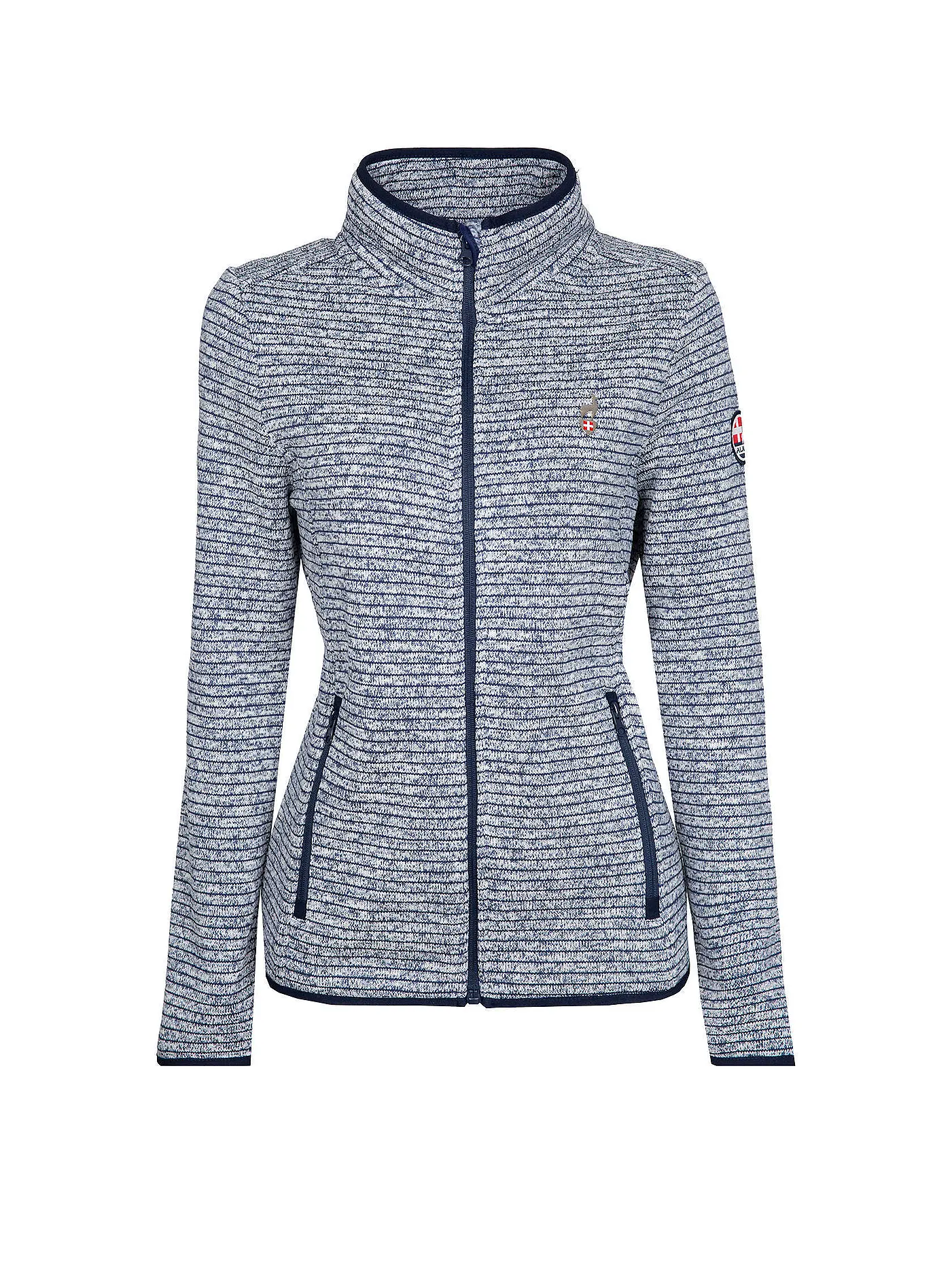 AULP | Damen Fleecejacke Melange Knit | dunkelblau