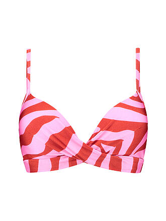 BEACHLIFE | Damen Bikinioberteil Pink Zebra