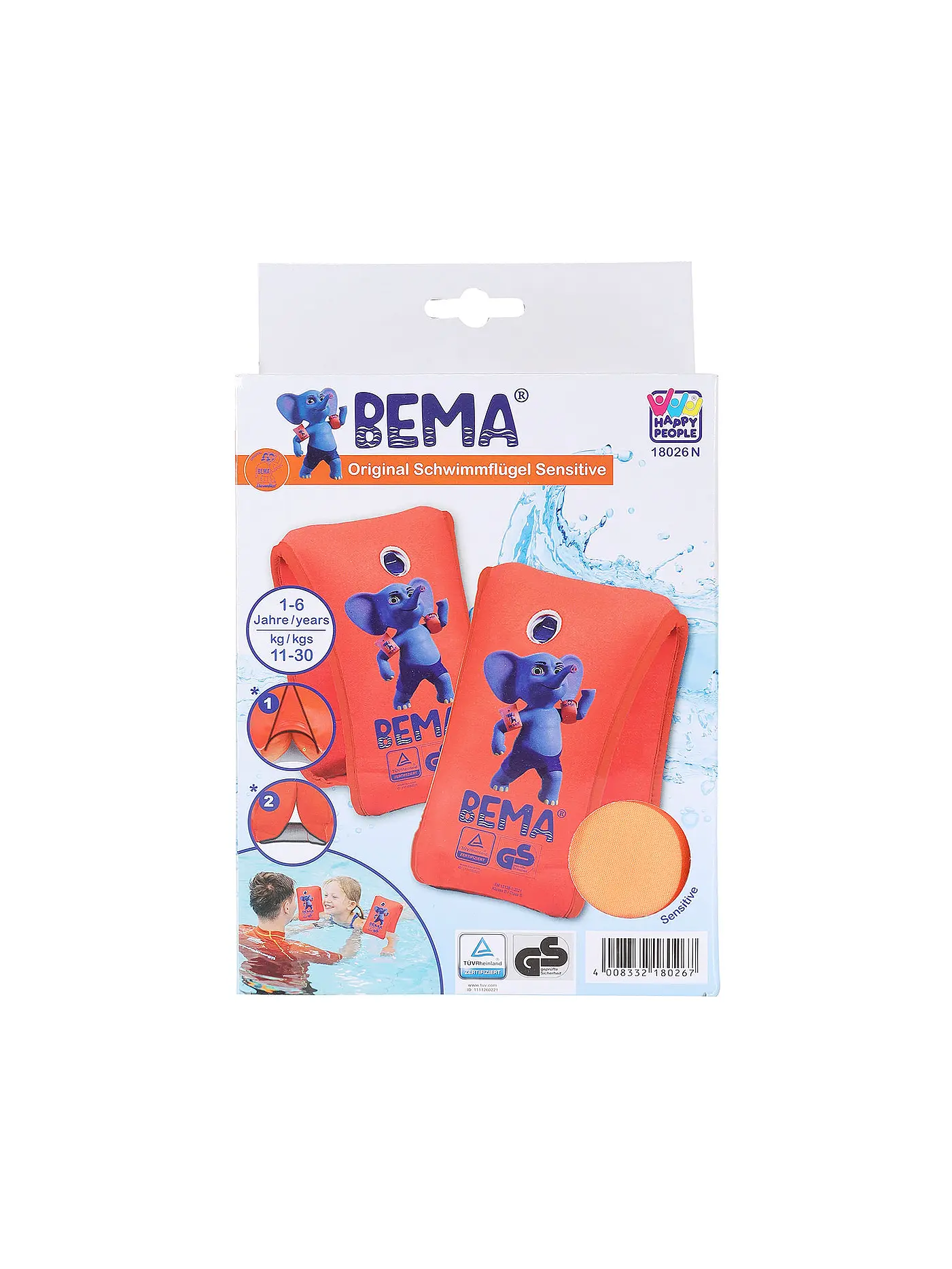 BEMA | Kinder Schwimmflügel Sensitive 1-6 Jahre | keine Farbe