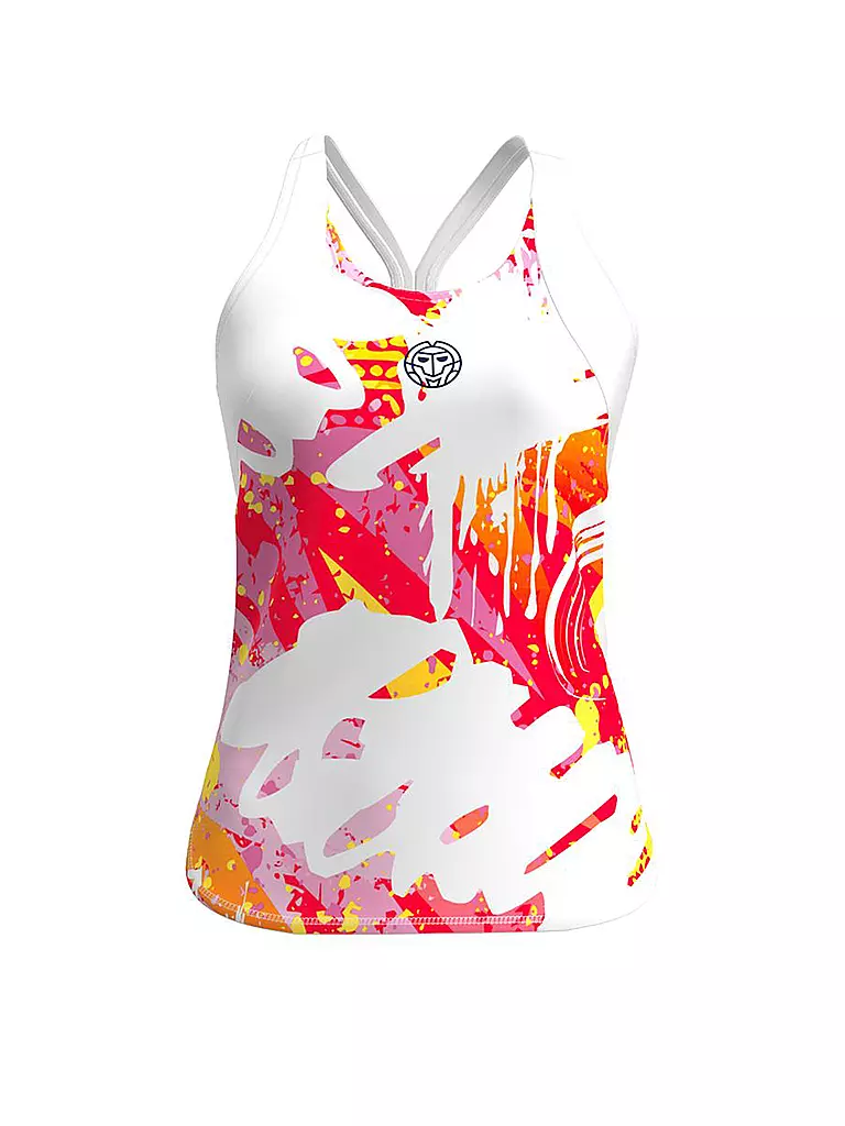 BIDI BADU | Damen Tennis Tanktop Wild Arts | weiss