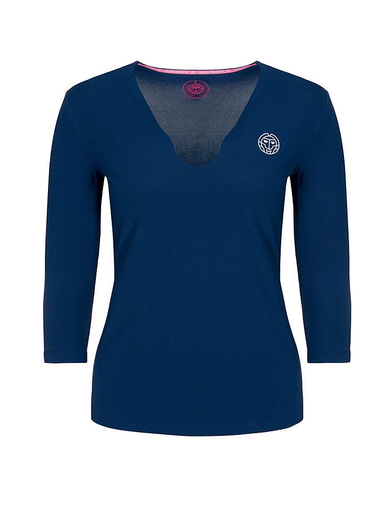 BIDI BADU | Damen Tennisshirt Ariana Tech V-Neck | blau