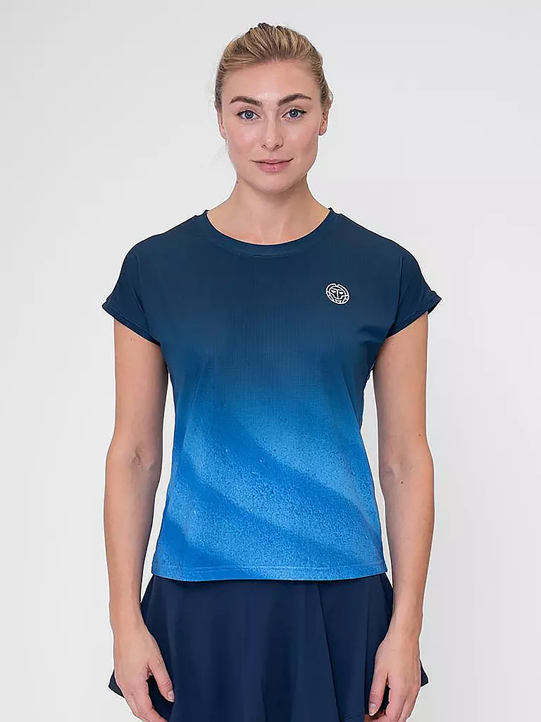 BIDI BADU | Damen Tennisshirt Beach Spirit Capsleeve | dunkelblau