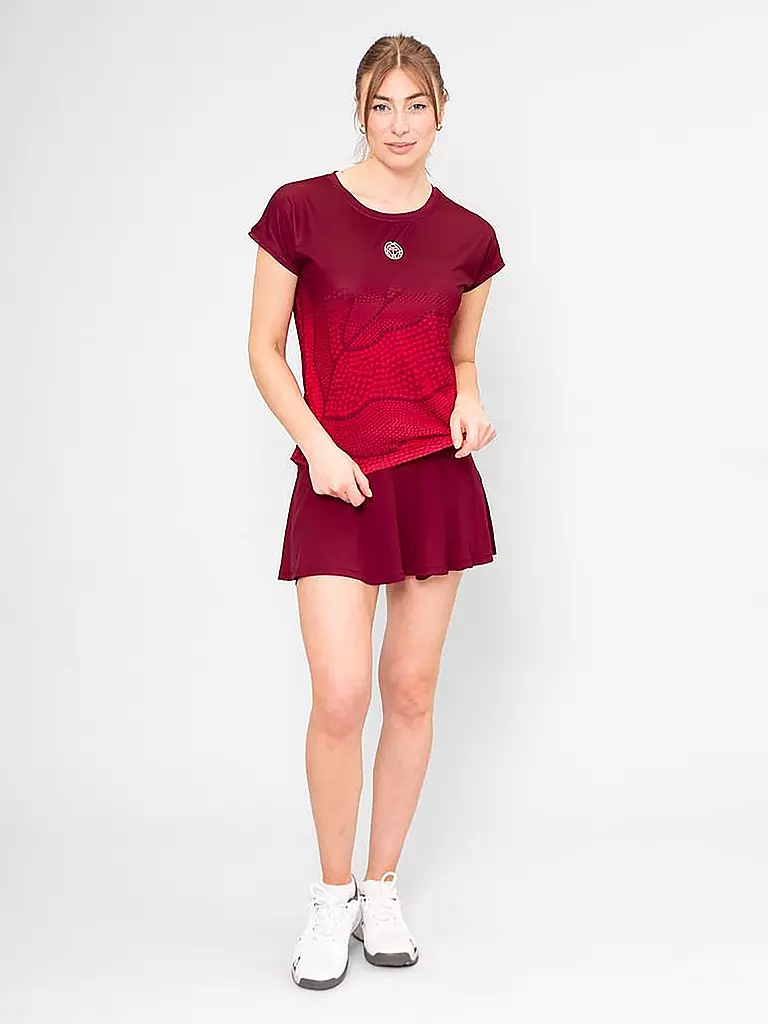 BIDI BADU | Damen Tennisskort Protected Leafs Wavy | weiss