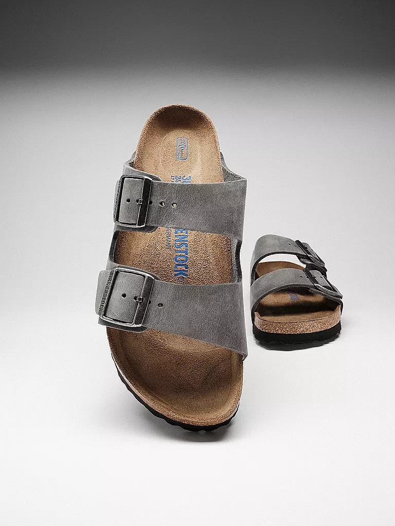 BIRKENSTOCK | Herren Pantoletten Arizon Soft Footbed | grau