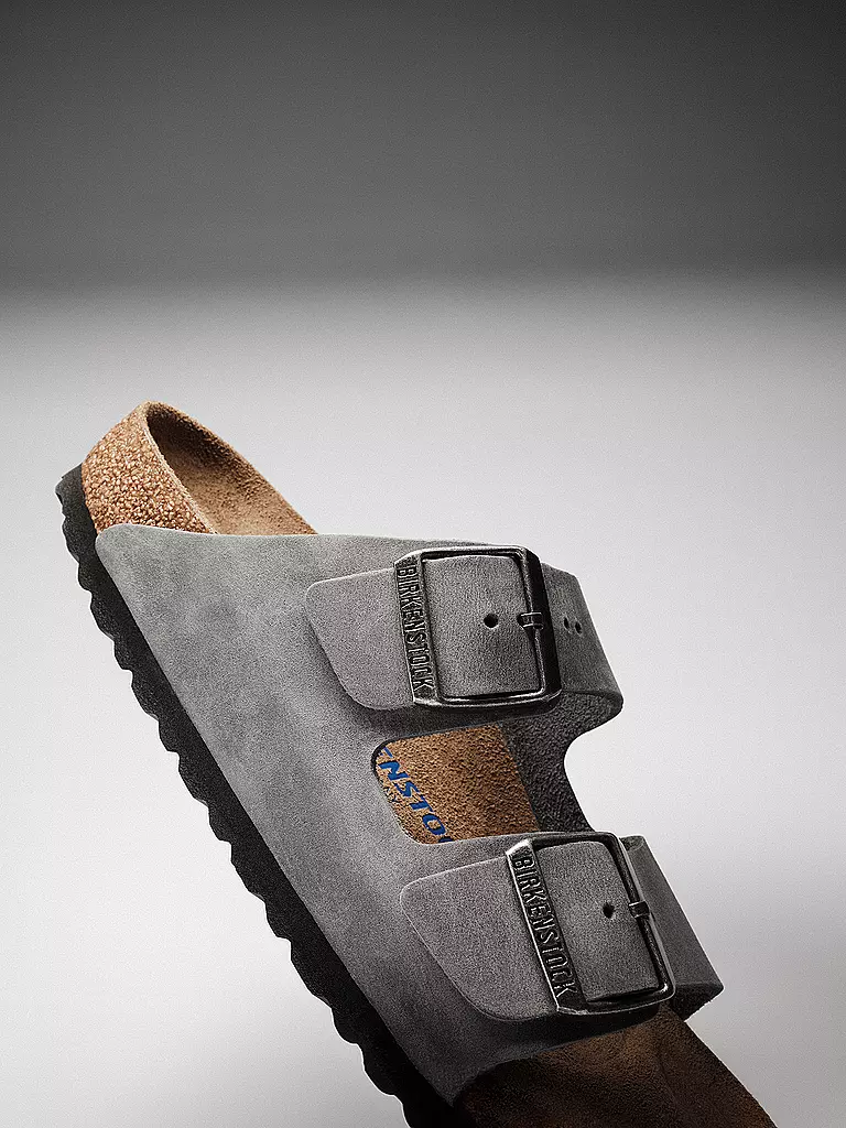 BIRKENSTOCK | Herren Pantoletten Arizon Soft Footbed | grau
