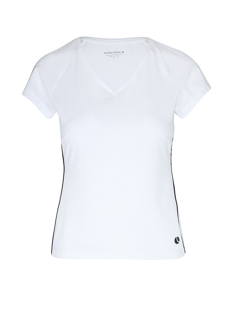 BJÖRN BORG Damen Tennisshirt ACE V-Neck weiss | S