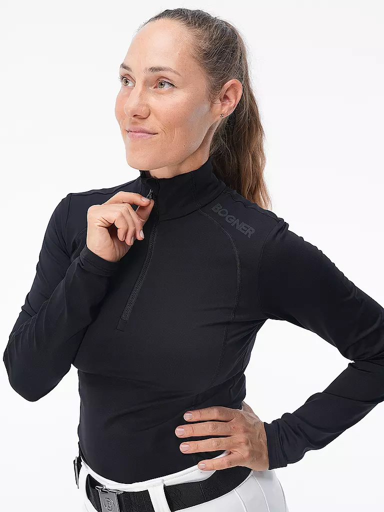 BOGNER | Damen Unterzieh Zipshirt Medita | schwarz