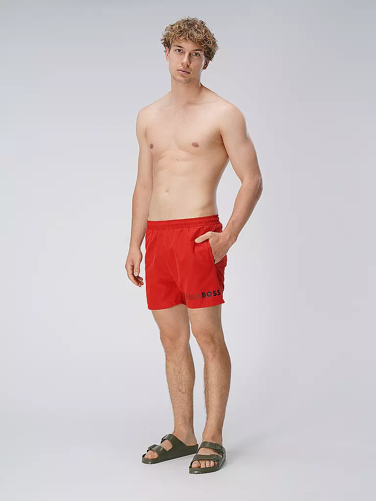 BOSS | Herren Badeshort Dolphin | rot