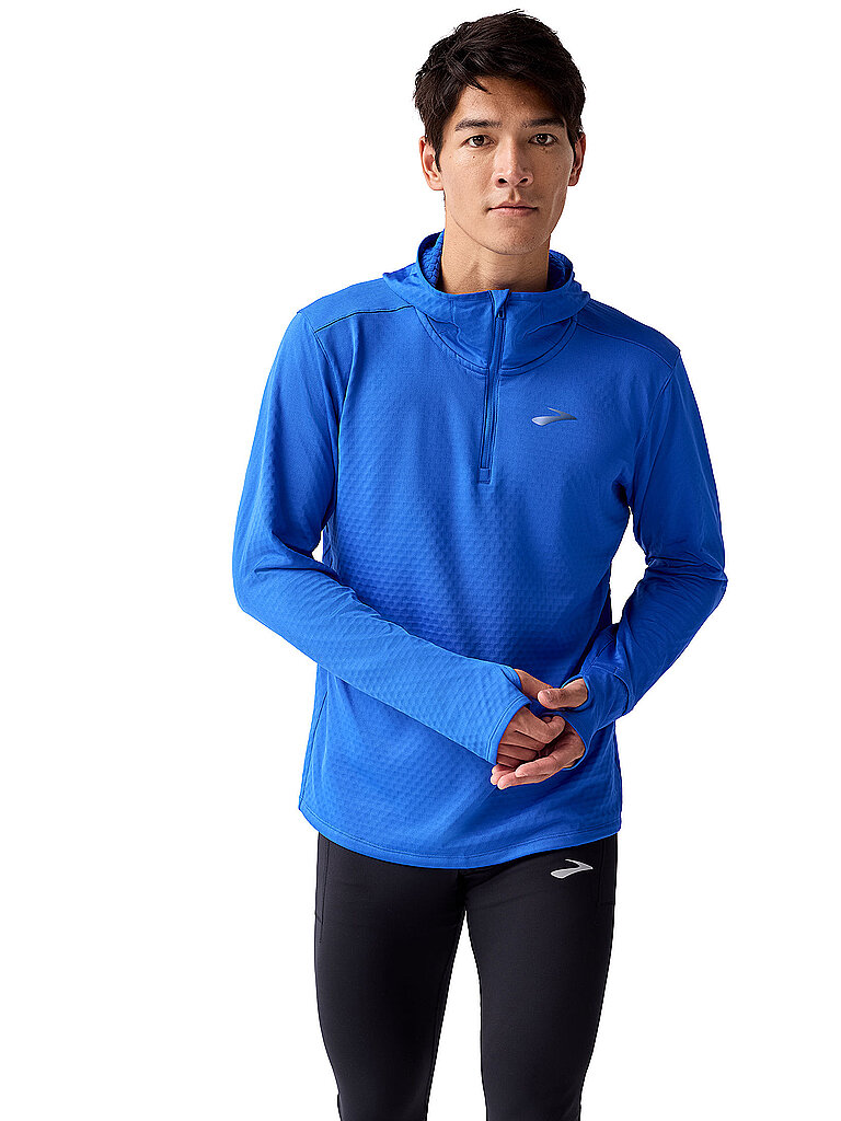 BROOKS Herren Laufshirt Hoodie Notch Thermal 3.0 blau | L — Bild 2