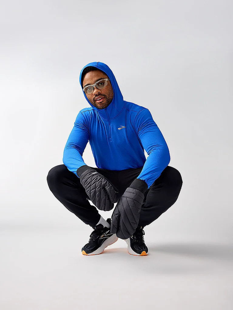 BROOKS Herren Laufshirt Hoodie Notch Thermal 3.0 blau | L — Bild 3