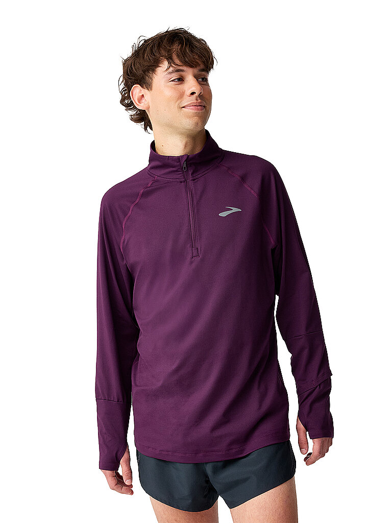 BROOKS Herren Lauf Zipshirt Dash 3.0 dunkelrot | M