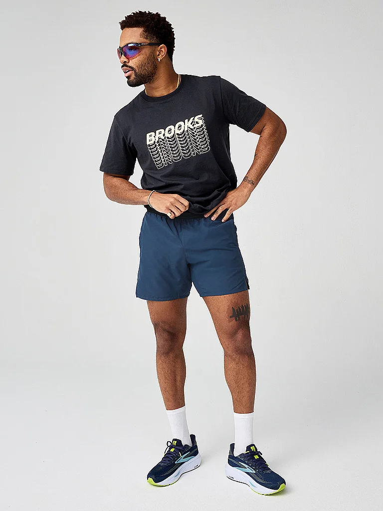 BROOKS Herren Laufshorts Dash 2in1 dunkelblau | L — Bild 3