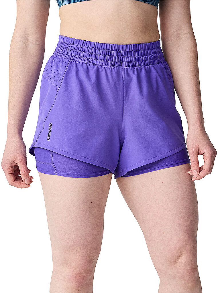 BROOKS Damen Laufshorts Dash 2in1 lila | M — Bild 2