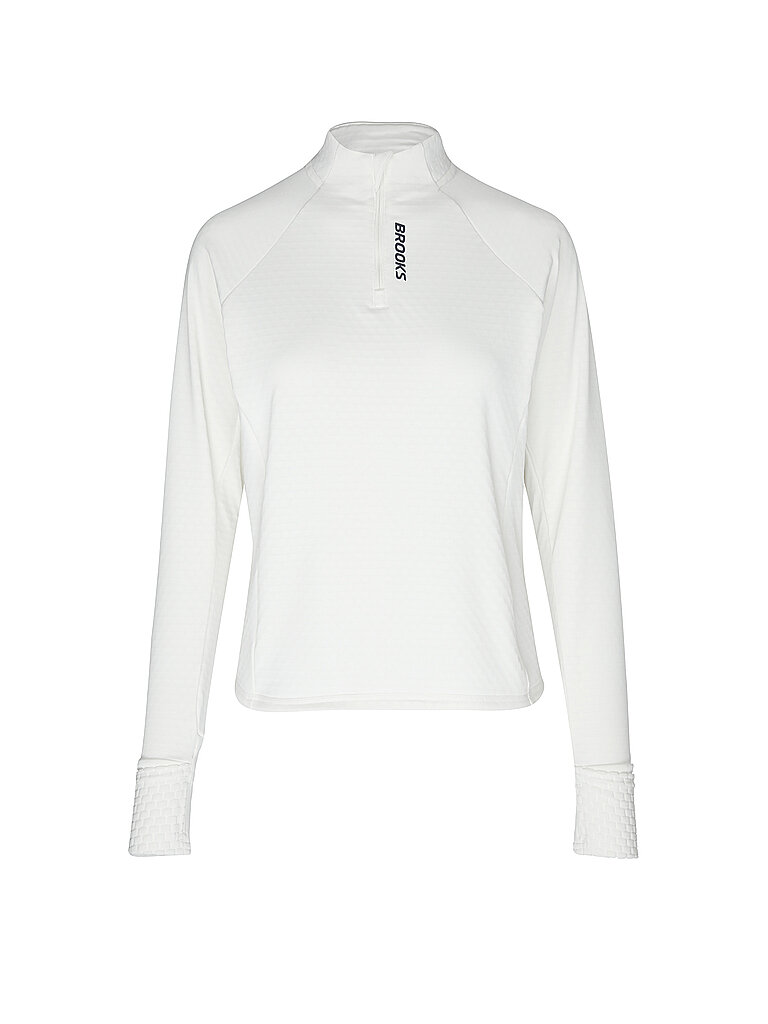 BROOKS Damen Laufshirt Momentum Thermal 1/4 Zip creme | M