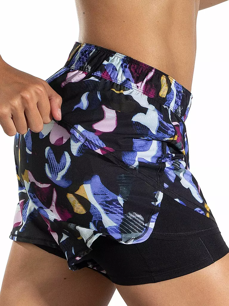 BROOKS | Damen 2in1 Laufshort Chaser Print 5" | schwarz