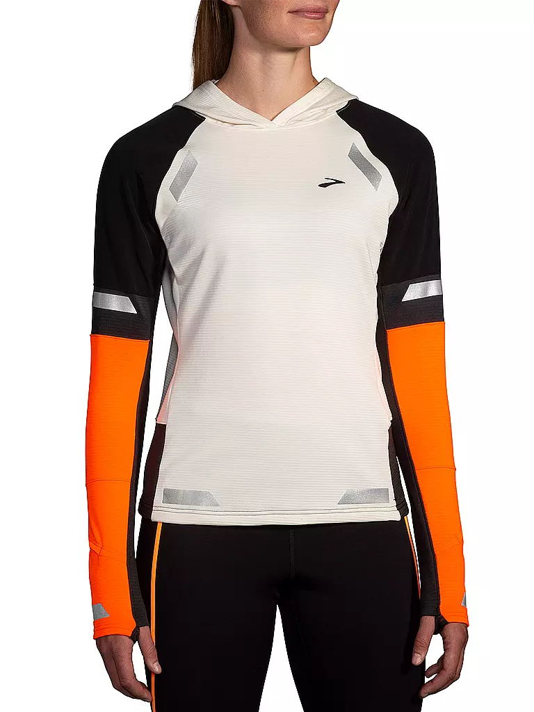 BROOKS | Damen Laufhoodie Run Visible Thermal 2.0 | weiss