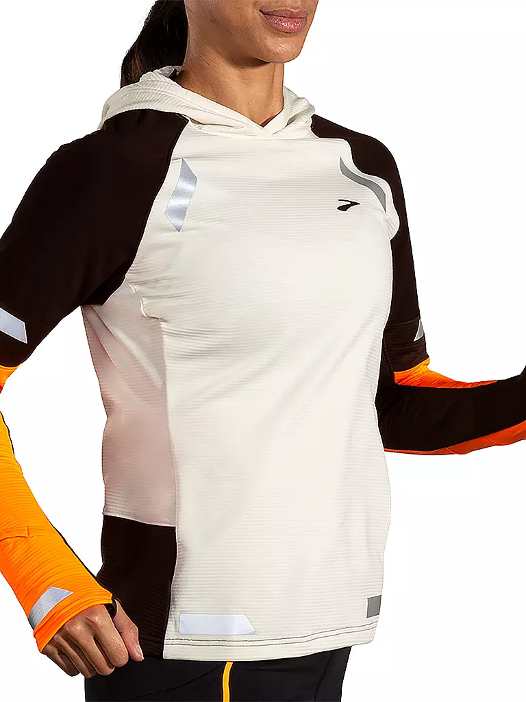 BROOKS | Damen Laufhoodie Run Visible Thermal 2.0 | weiss