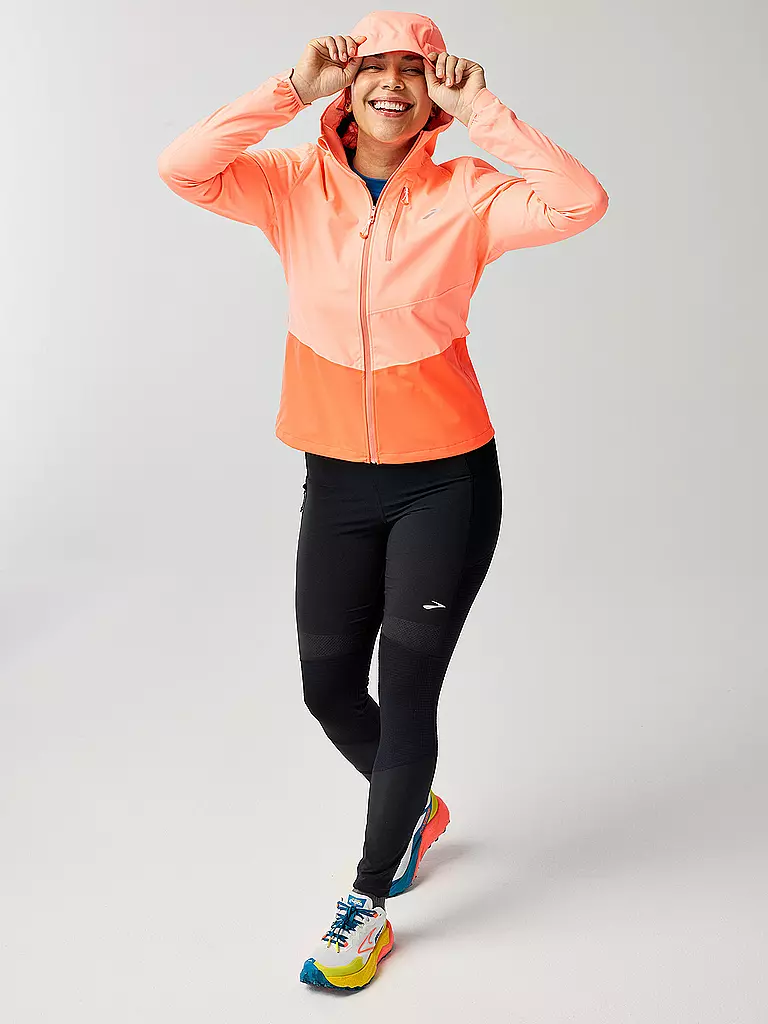BROOKS | Damen Laufjacke Trail High Point | koralle