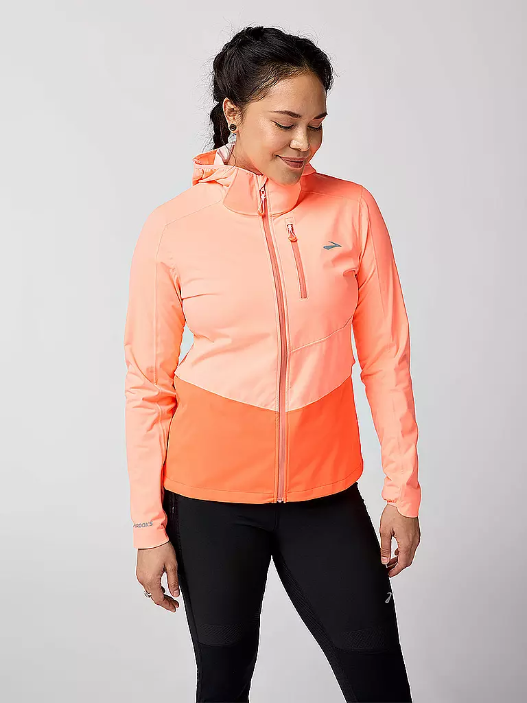 BROOKS | Damen Laufjacke Trail High Point | koralle