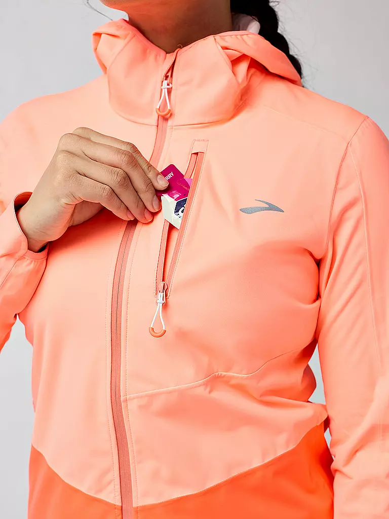 BROOKS | Damen Laufjacke Trail High Point | koralle